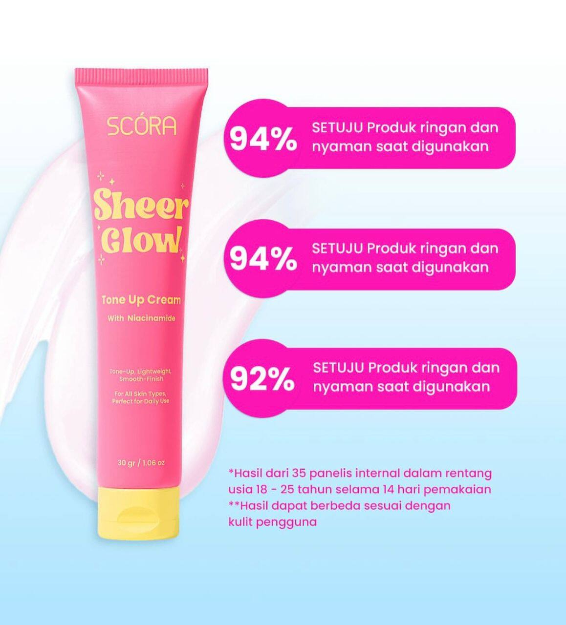 SCORA Sheer Glow Tone Up Cream 30g with Niacinamide Brightening Moisturizer Lightweight Formula for Natural Radiant Skin Smooth Finish Hydrating Daily Use Skincare Cream for All Skin Types - View 3 of 3