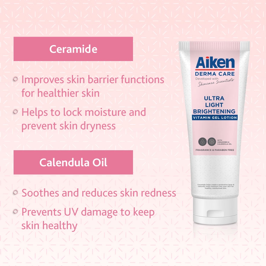 Aiken Derma Care Ultra Light Brightening Vitamin Gel Lotion Body Lotion 5X Ceramide Instant Moisturizer Hydrating Lightweight Brightening Repair Skin Barrier Smooth Non Greasy Fast Absorbing for All Skin Types - View 2 of 3