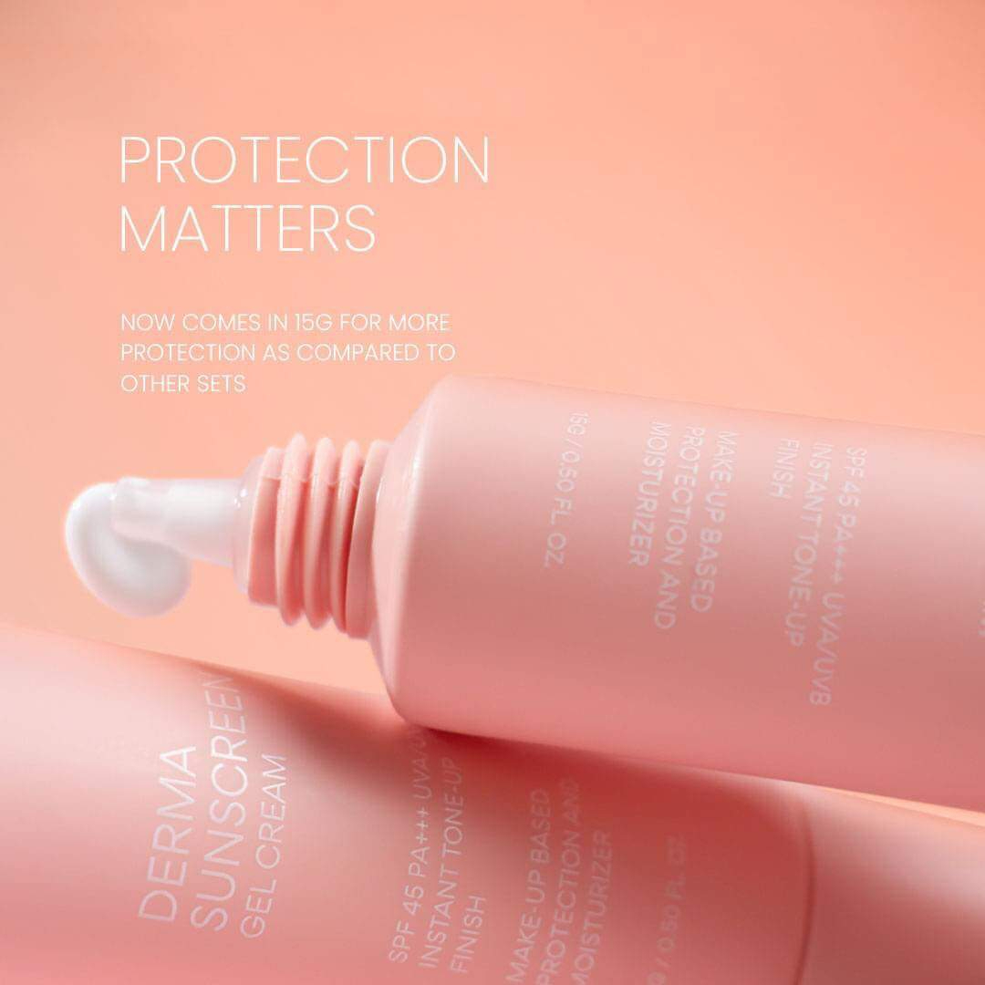 Fairy Skin Derma Sunscreen Gel Cream SPF45 15g Lightweight UV Protection Sunscreen Gel Cream Non Greasy Broad Spectrum Protection Hydrating Skin Care Sunblock Daily Use Face Sunscreen for All Skin Types - View 2 of 3