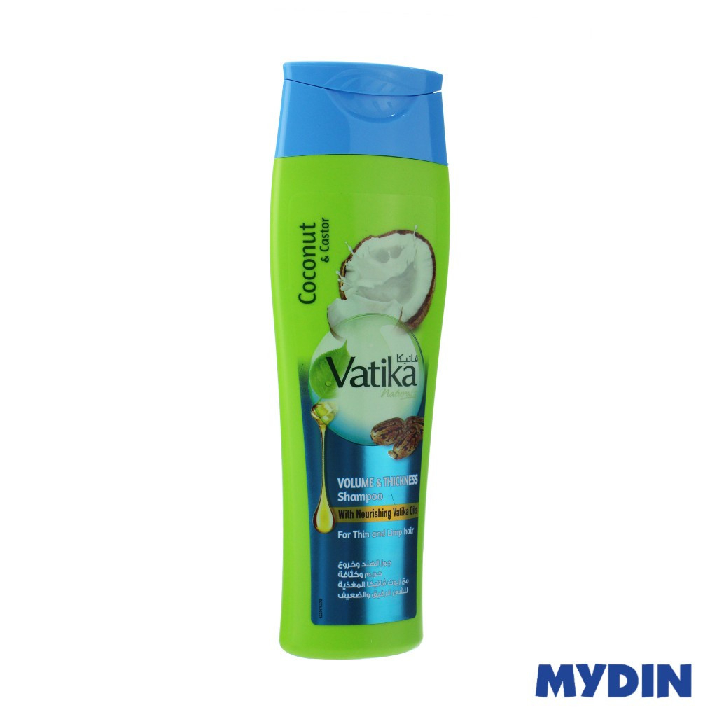 Dabur Vatika Coconut and Castor Hair Shampoo 200ml Volume and Thickness Strengthening Nourishing Hair Cleanser Natural Herbal Formula Hair Fall Control Soft Shiny Healthy Hair Daily Use Shampoo - View 2 of 3
