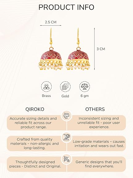 Gulnaar Collection | Jhumka For Women Traditional Meenakari Jhumkas Earrings Set For Women And Girls | Multi-Colour | Anniversary Birthday Gifts - View 6 of 6