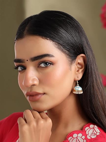 Gulnaar Collection | Jhumka For Women Traditional Meenakari Jhumkas Earrings Set For Women And Girls | Multi-Colour | Anniversary Birthday Gifts - View 4 of 6