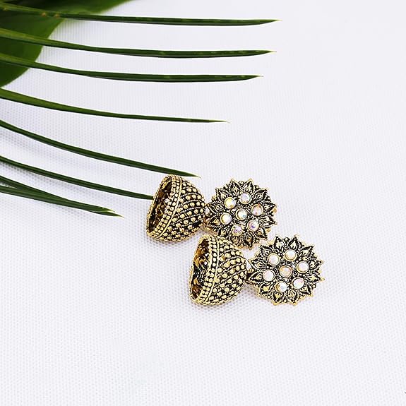  Frill Earrings For Women Floral Vintage Design Traditional Drop Jhumke For Women Girls Love Gifts 12 Pair of Earrings - View 4 of 6