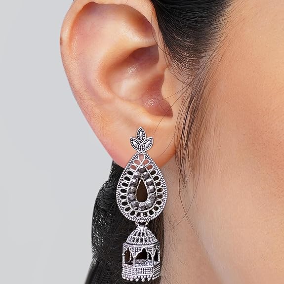  Earrings For Women Floral Vintage Design Traditional Drop Jhumke For Women Girls Love Gifts 12 Pair of Earrings - View 5 of 6
