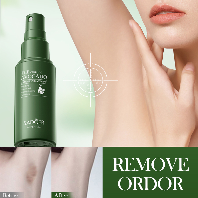 ROREC SADOER Organic Avocado Anti-Perspirant Spray 50ml Refreshing Fragrant Body Mist Long-Lasting Odor Protection Fast Sweat Control Gentle Skin Care Daily Use Hydrating Smooth Fresh Feeling - View 3 of 3