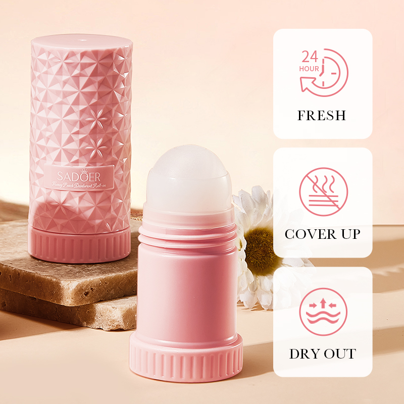 ROREC SADOER Honey Peach Body Perfume Deodorant Roll-On 40ml Long-Lasting Fruity Fragrance Antiperspirant Gentle Skin Care Daily Use Refreshing Odor Protection Moisturizing Smooth Underarm Unisex - View 3 of 3