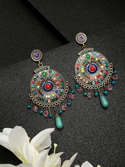 YouBella Jewellery Bohemian Multi-Color Earrings for Girls and Women - View 2 of 4