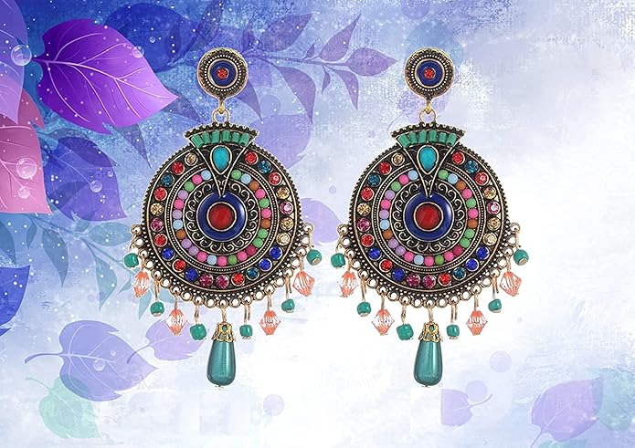 YouBella Jewellery Bohemian Multi-Color Earrings for Girls and Women - View 3 of 4