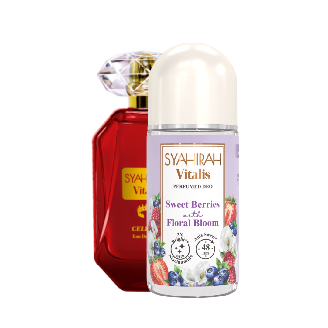 Syahirah Vitalis Perfumed Deo Sweet Berries & Floral Bloom 40ml Deo Berwangian Long-Lasting Fragrance Odor Protection Antiperspirant Underarm Care Gentle Skin Fresh Feminine Daily Use - View 2 of 3