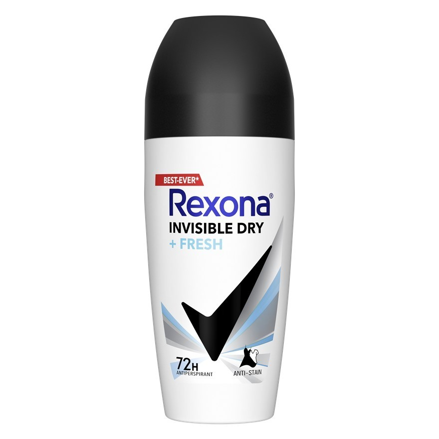 REXONA Women Invisible Dry Roll-On 45ml Long-Lasting Antiperspirant Odor Protection Anti-Stain Formula White Mark Prevention Underarm Care Gentle Skin Daily Use Fresh Clean Confidence Compact Size - View 3 of 3