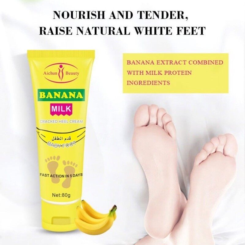 Aichun Beauty Cracked Heel Cream Banana Milk Repair Dry Skin Moisturizing Foot Care Crack Heel Treatment Whitening Softening Smooth Skin Daily Use Massage Cream Nourishing Hydrating - View 3 of 3