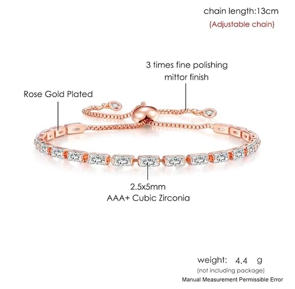 Nilu's Collection Stylish Cubic Zirconia American Diamond Adjustable Bracelet For Women & Girls Bracelet, Gift for Her - View 4 of 5