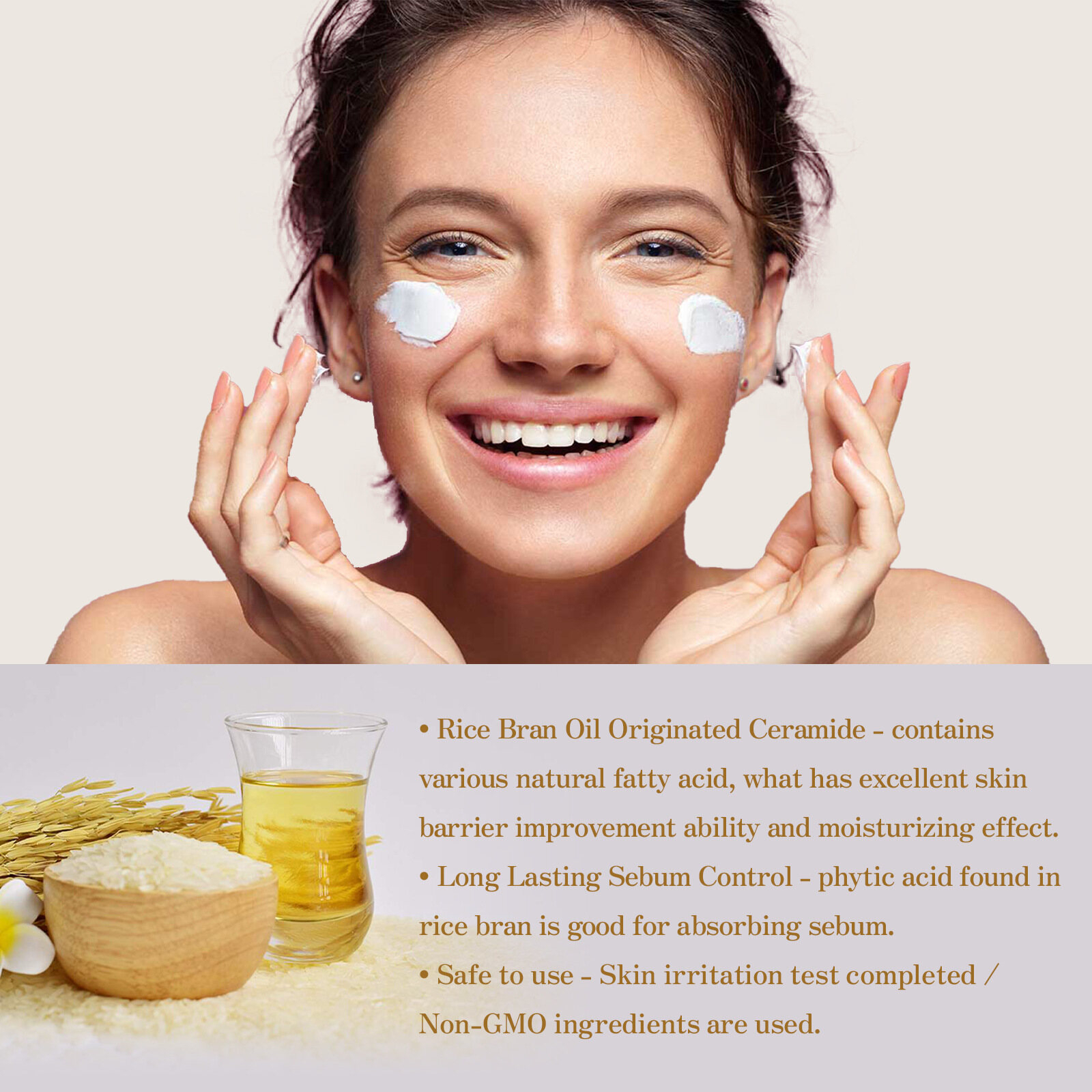 Eelhoe Collagen Anti-Aging Cream Rice Face Cream Firming Lifting Moisturizing Skin Rejuvenating Pore Minimizing Brightening Even Tone Repair Barrier Hydrating Acne Care Smooth Radiant Skin Daily Use - View 2 of 3