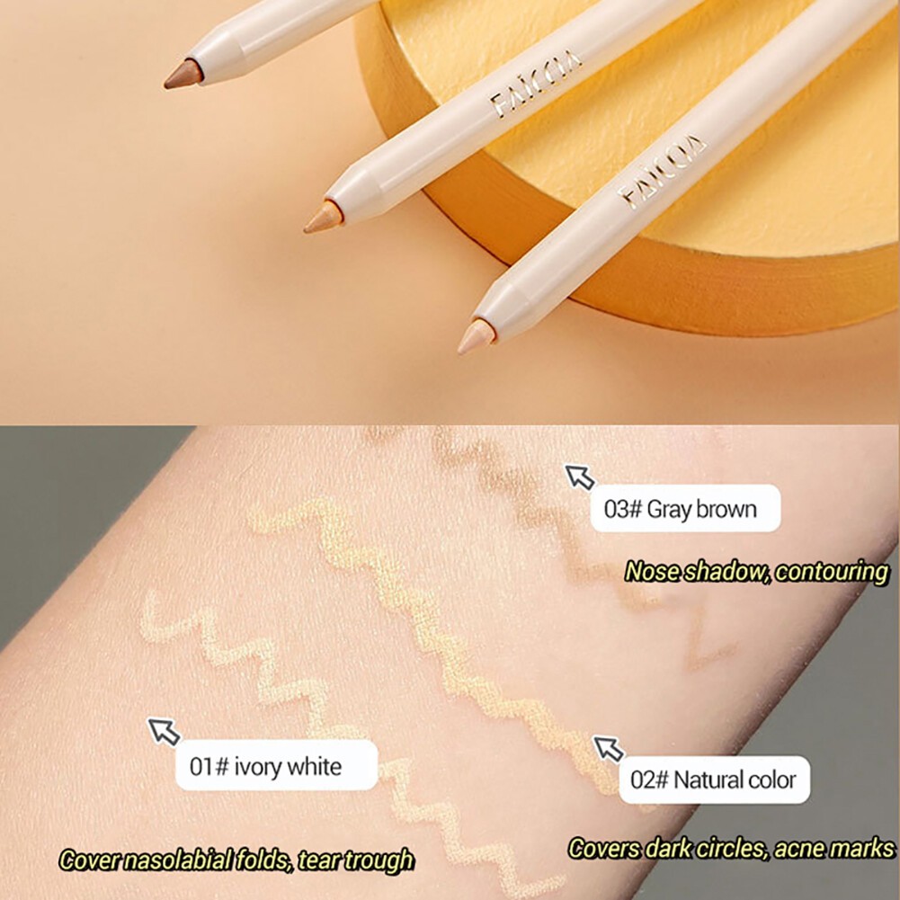 Tattielove Eyebrow Concealer Pen 3 Colors Waterproof Face Cover Eye Concealer Lip Contour Cosmetic Full Cover Foundation Pencil- B 06(FROM MALAYSIA) - View 3 of 3
