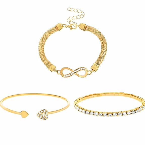 Artifi Gold Bracelet for Men & Women | Adjustable Designer Bangle with Blue Evil Eye Charm | Anti Tarnish Fashion Jewelry | Stylish Daily Wear Bracelet Gift for Unisex Adults - View 2 of 4