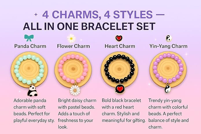 Adjustable Bead Bracelet Set – Matching Friendship Bracelets for Couples, BFF, Men & Women – Stylish Hand Jewelry Gift - View 5 of 6
