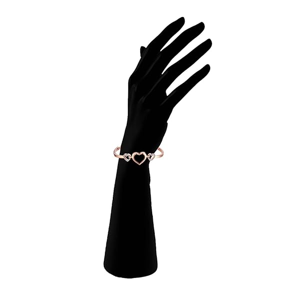 Om Jewells Valentine Gift Rose Gold Plated Jewellery Combo Of 5 Adjustable Chain Bangle Bracelet Emblished With White Crystal Elements Fitted for Girls & Women CO1000280 (Pink) - View 3 of 5