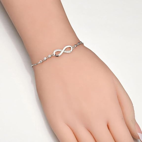 Shining Diva Fashion Latest Stylish Crystal Charm Bracelet for Women and Girls - View 4 of 5