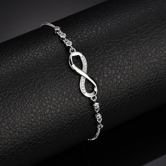Shining Diva Fashion Latest Stylish Crystal Charm Bracelet for Women and Girls - View 5 of 5