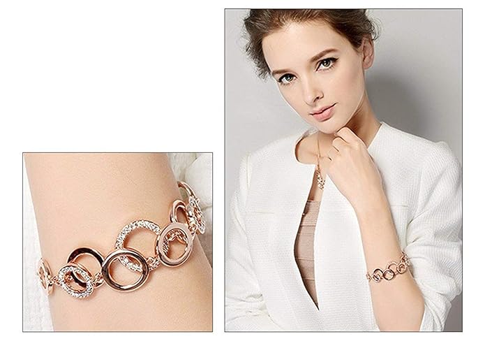 Shining Diva Fashion AAA Crystal 18k Rose Gold Stylish Jewellery for Women and Girls - View 2 of 5