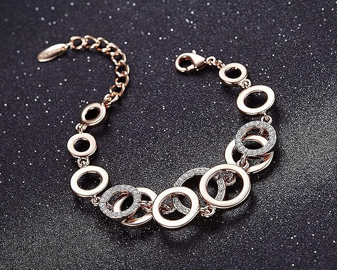 Shining Diva Fashion AAA Crystal 18k Rose Gold Stylish Jewellery for Women and Girls - View 5 of 5