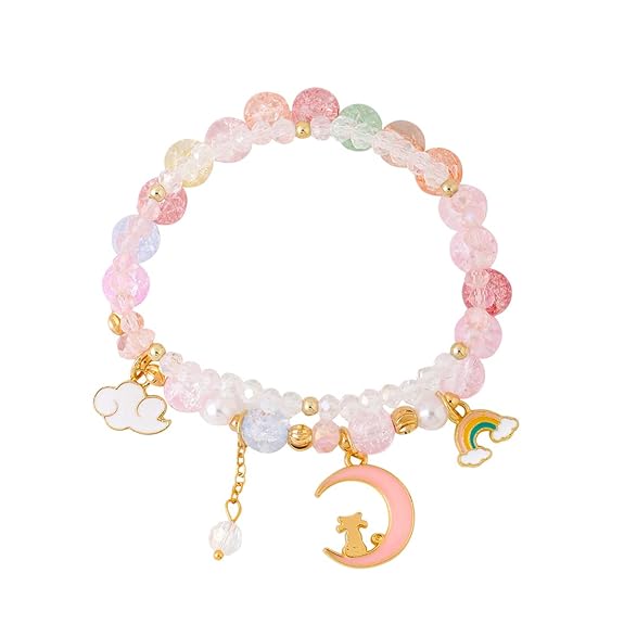 Melbees By Yellow Chime Girls Multi-Layered Moon Charm Bracelet and | Birthday Gift - View 2 of 3