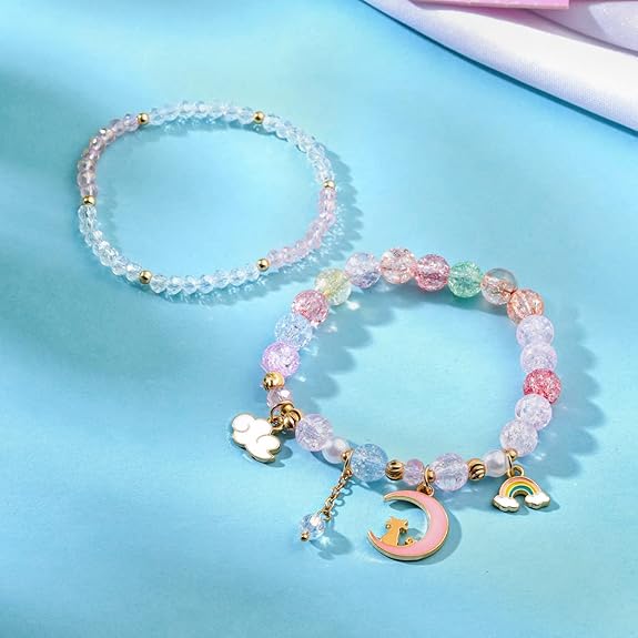 Melbees By Yellow Chime Girls Multi-Layered Moon Charm Bracelet and | Birthday Gift - View 3 of 3