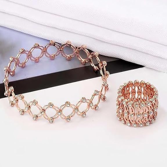 Fancy Transformable Bracelet cum Ring Jewellery for Women,Adjustable Bracelet Ring,2 in 1 convertable Alloy magic ring bracelets for women & girls,Pack of 1 - View 4 of 5