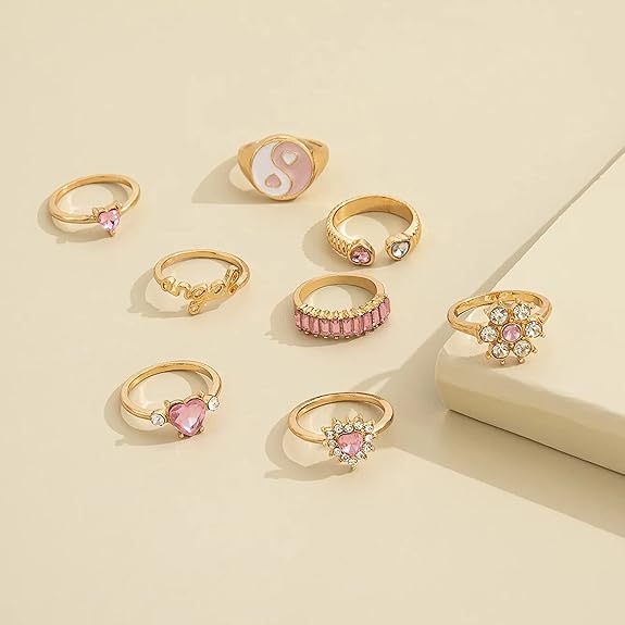 Fashion Frill Stackable Rings For Girls Finger Ring Oxidized Free Size Silver Plated AD Free Size Silver Boho Midi Finger Rings For Women Girls Ring Jewellery Combo Set - View 2 of 5