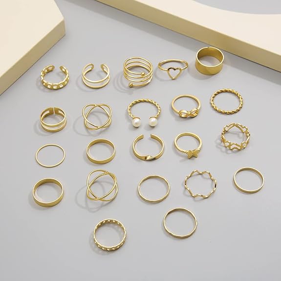Shining Diva Fashion 44 pcs Combo Set Gold and Silver Plated Rings for Women and Girls Latest Stylish (cmb300) - View 2 of 5