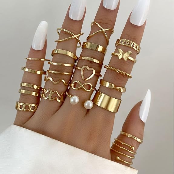 Shining Diva Fashion 44 pcs Combo Set Gold and Silver Plated Rings for Women and Girls Latest Stylish (cmb300) - View 5 of 5