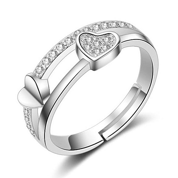 Om Jewells Pink Brass Combo of 4 Adjustable Finger Ring For Women - View 3 of 5
