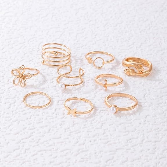 Shining Diva Fashion 9 Pcs Latest Stylish Rings for Women and Girls (14751r) - View 3 of 5