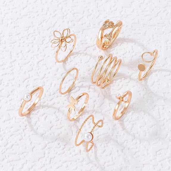 Shining Diva Fashion 9 Pcs Latest Stylish Rings for Women and Girls (14751r) - View 4 of 5
