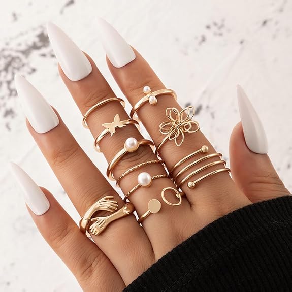 Shining Diva Fashion 9 Pcs Latest Stylish Rings for Women and Girls (14751r) - View 5 of 5