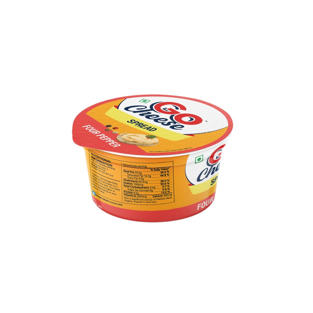 Go Cheese Spread Tub Four Pepper Jar 200 g Tub Cheddar Cheese - View 4 of 4