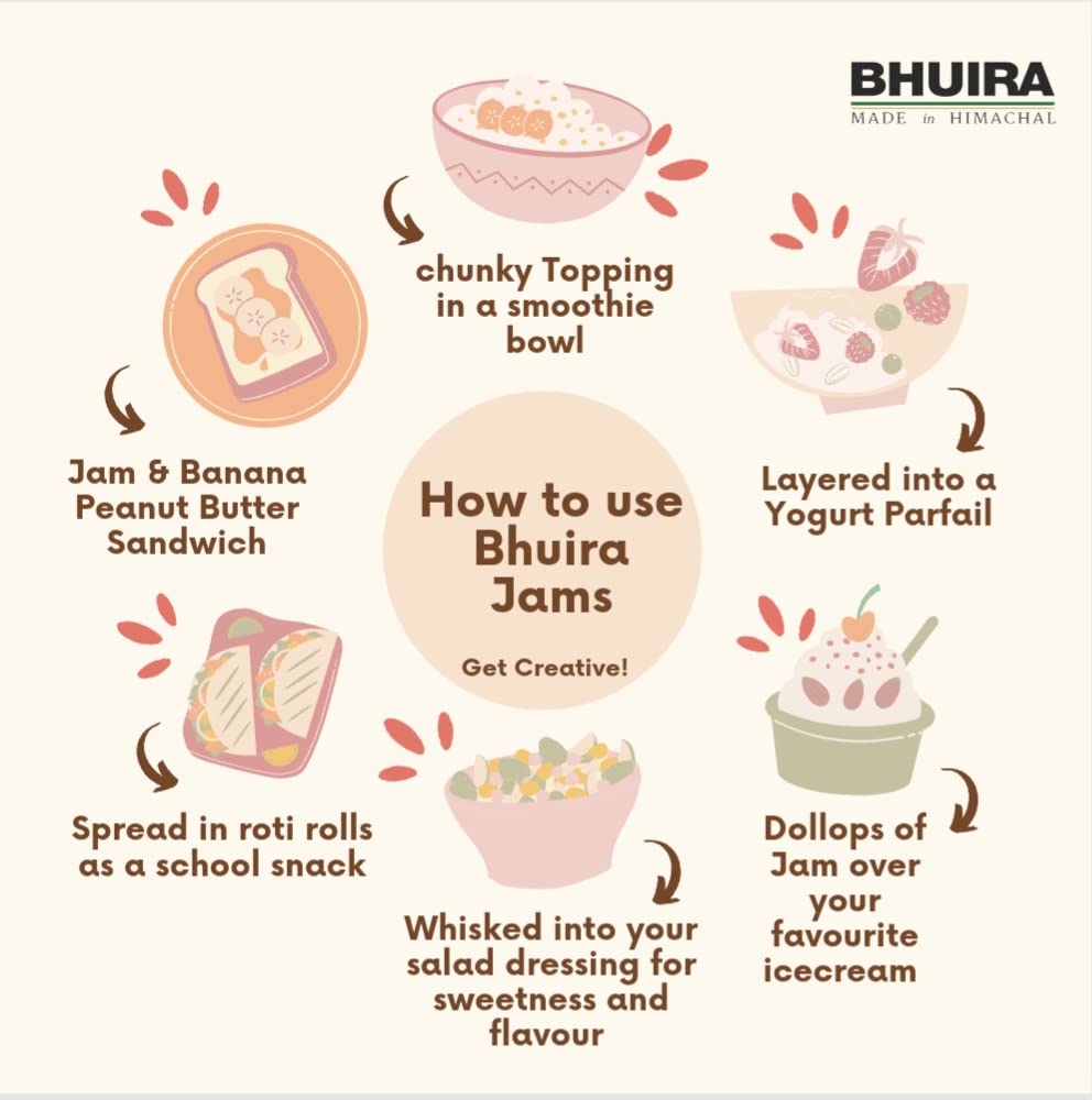 Bhuira Strawberry Rosemary Preserve - 240g | All Natural Jam - No Added Preservatives, Artificial Colors | Handmade Himachal Vegan Spread | Breakfast Dessert | Healthy Snack | Guilt-Free - View 2 of 5