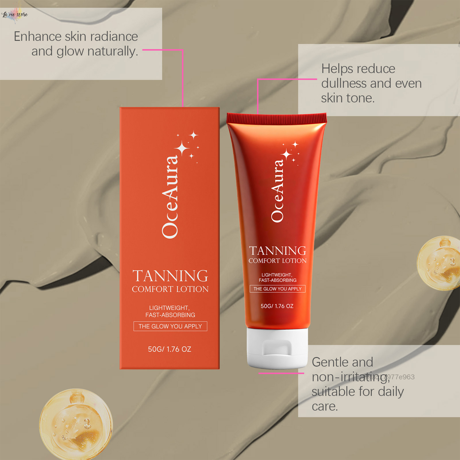 La Vis Body Lotion Moisturizing Sun Tanning Lotion LV-MY Daily Glow Care Hydrating Tanning Lotion for Outdoor Use Smooth Skin Radiance Nourishing Body Moisturizer After Sun Care - View 3 of 3