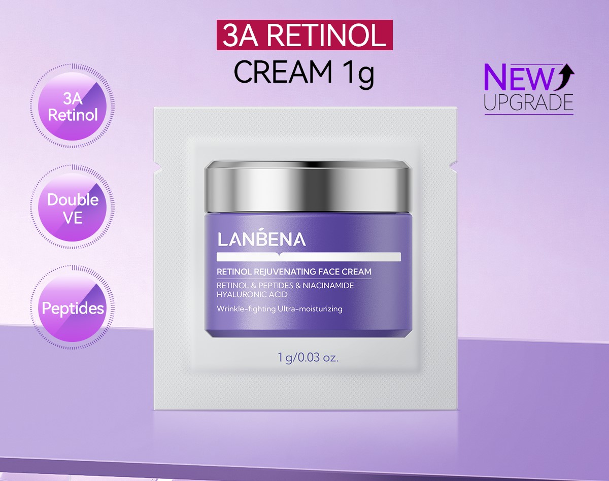 LANBENA Retinol Rejuvenating Face Cream 1g Anti Aging Wrinkle Brightening Travel Size Mini Facial Cream Hydrating Skin Repair Fine Line Care Lightweight Non-greasy Night Use Anti Wrinkle Skincare - View 2 of 2
