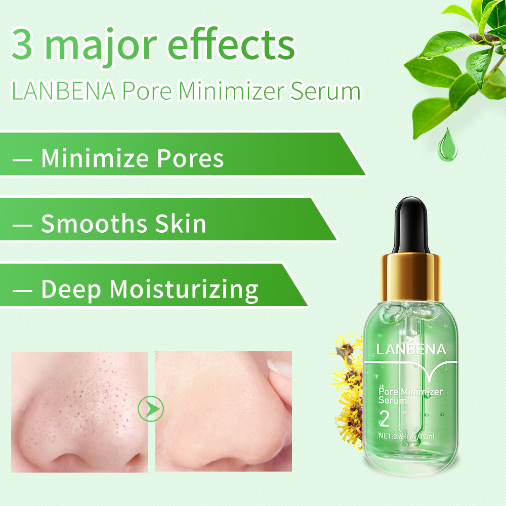 LANBENA Step2 Pore Refining Serum 17ml Shrink Pores Repair Skin Damage Pore Minimizer Deep Cleaning Smooth Skin Moisturizing Lightweight Hydrating Oil Control Facial Treatment Essence Daily Skincare - View 3 of 3
