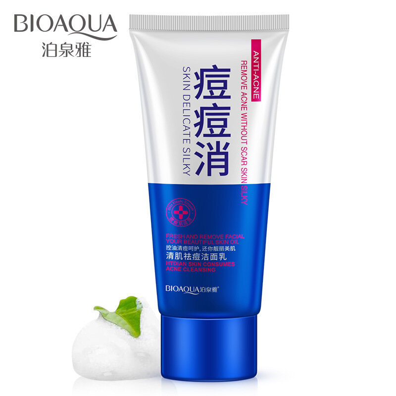BIOAQUA Anti-Acne Cleanser for Clear Skin, Gentle Deep Cleansing Face Wash, Oil Control, Acne Removal Without Scars, Hydrating, Smooth and Silky Skin Daily Care Solution - View 2 of 3