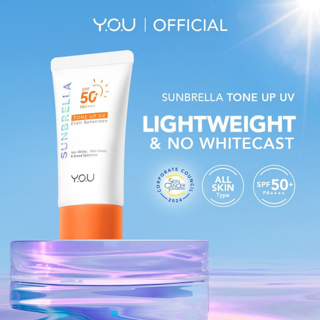 YOU TOP 1 Tone Up Sunscreen Sunbrella Elixir SPF 50+ PA++ Extra Natural Glow Non-Sticky 40ml Sunblock UV Protector - View 2 of 3
