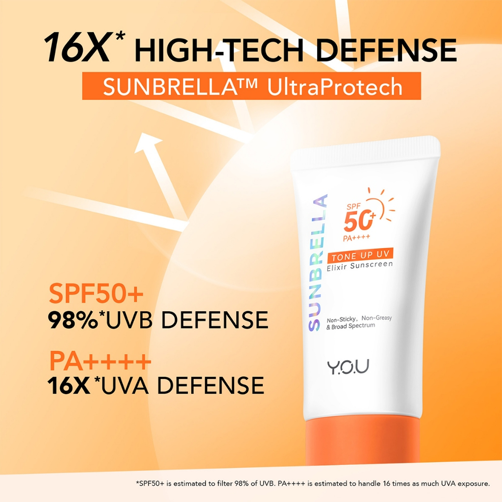 YOU TOP 1 Tone Up Sunscreen Sunbrella Elixir SPF 50+ PA++ Extra Natural Glow Non-Sticky 40ml Sunblock UV Protector - View 3 of 3