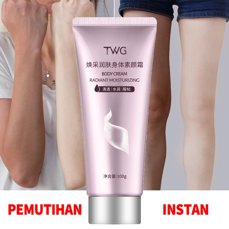 TWG Body Lotion Whitening Radiant Moisturizing Cream Brightening Nourishing Skin Repair Body Cream Lightweight Non-Greasy Fast Absorbing Even Skin Tone Hydrating Glow Enhancer Daily Skincare 100g - View 2 of 3