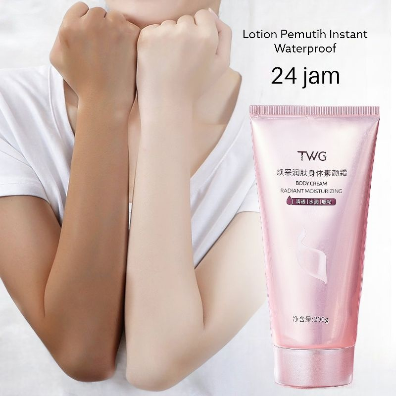 TWG Body Lotion Whitening Radiant Moisturizing Cream Brightening Nourishing Skin Repair Body Cream Lightweight Non-Greasy Fast Absorbing Even Skin Tone Hydrating Glow Enhancer Daily Skincare 100g - View 3 of 3