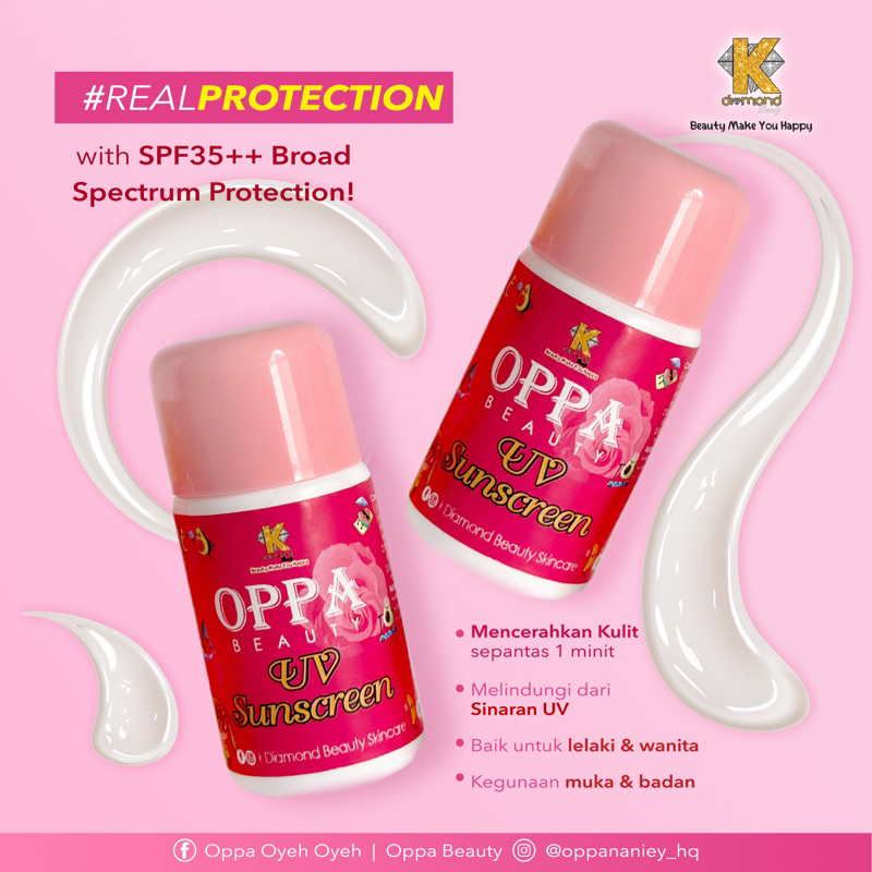 OPPA UV Sunscreen SPF35+ PA+++ Lightweight Daily Sunblock UV Protection Cream Moisturizing Non-Greasy Brightening Face Sunscreen UVA UVB Defense Smooth Skin Finish Everyday Use Lotion - View 3 of 3