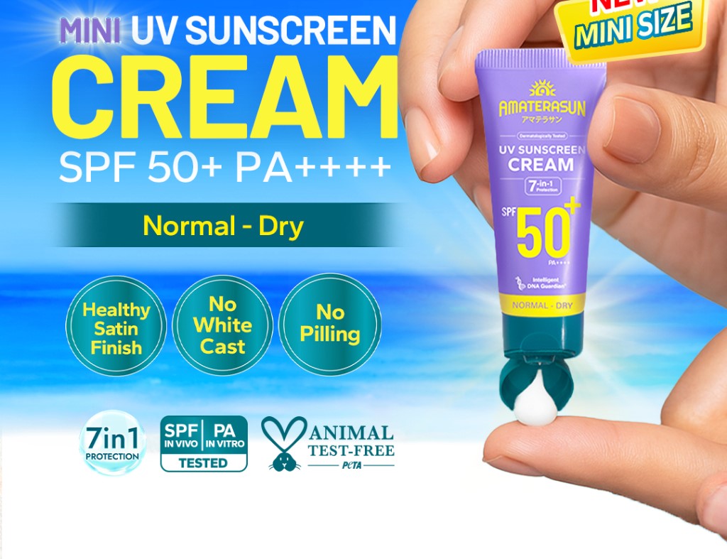 AMATERASUN Sunscreen Cream SPF50+ PA+++ Mini Travel Size 10g Lightweight UV Protection Sunblock Moisturizing Non-Greasy Brightening Face Sunscreen Portable Daily Sun Care UVA UVB Defense - View 2 of 3
