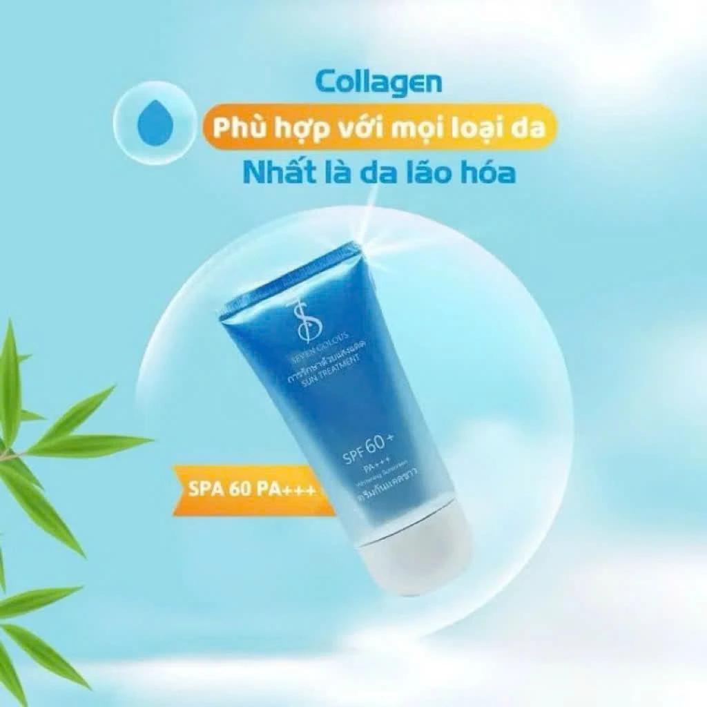 SEPTIMO COLOR SPF60+ Whitening Sunscreen Brightening UV Protection Sunblock Lightweight Non-Greasy Moisturizing Face Cream High Protection UVA UVB Defense Skin Tone Even Glow Daily Use-Green - View 2 of 3
