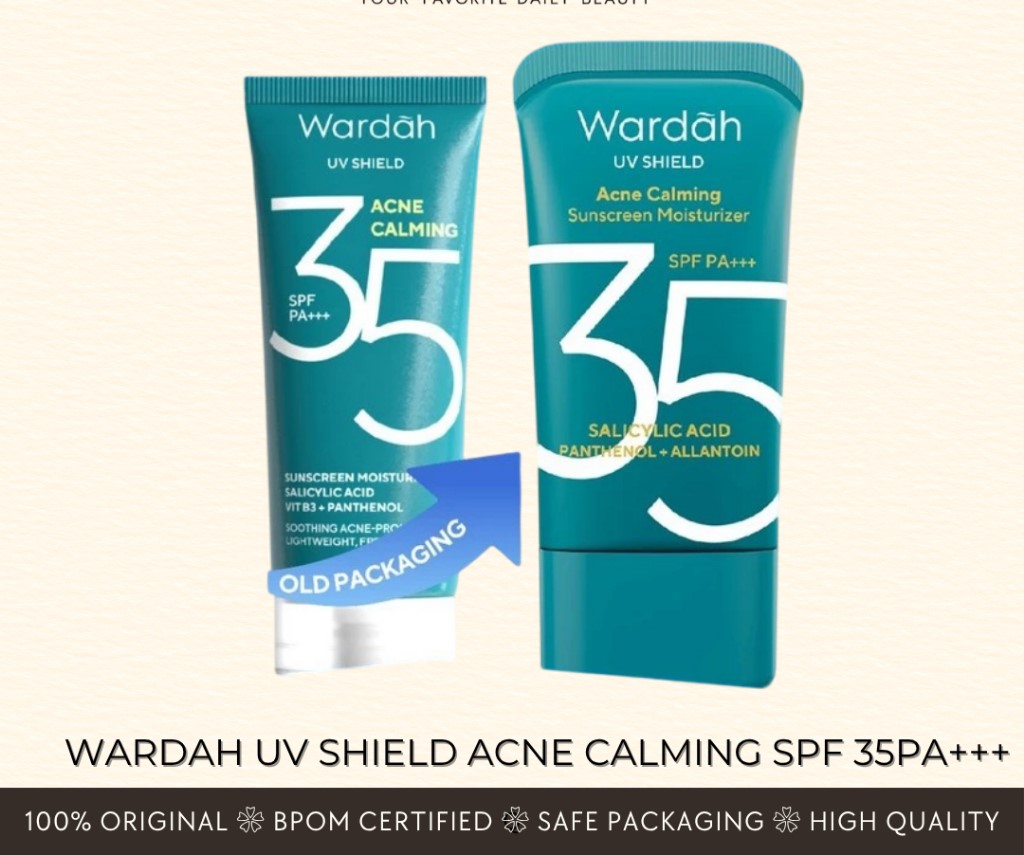 WARDAH UV Shield Acne Calming Sunscreen Moisturizer SPF35 PA+++ Oil Control Lightweight Face Sunscreen for Acne Prone Skin Blackheads Acne Scars Non-Greasy Mattifying UV Protection Daily Use - View 3 of 3