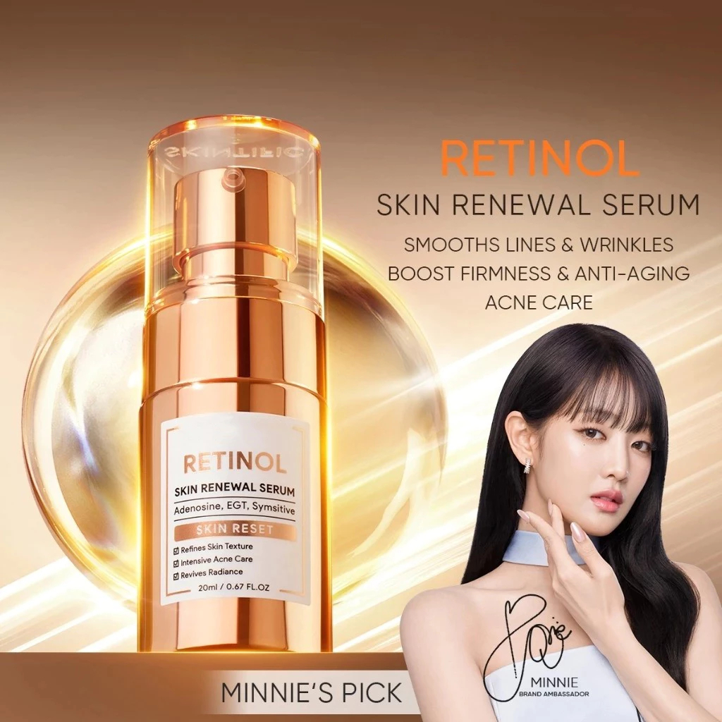 Retinol Skin Renewal Serum Anti Aging Wrinkle Smoothing Acne Care Firming Brightening Skin Texture Refining Hydrating Lightweight Face Serum Repair Glow Enhancing Daily Night Skincare 20ml - View 2 of 3